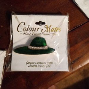 Colour mates hand crafted enamel pin layered in 18k gold
